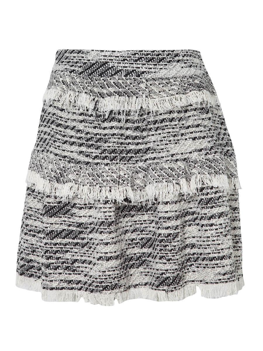 c & m camilla and marc Jorgina Tweed Mini Skirt in Black Ecru