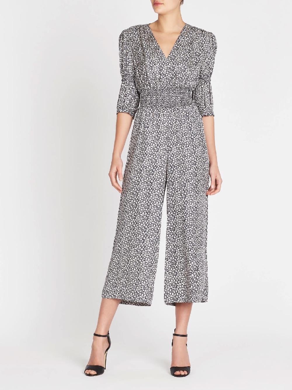 C & M Camilla And Marc Lauren Floral Silk Jacquard Jumpsuit