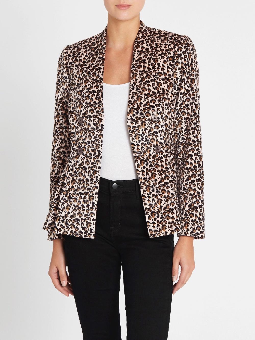 C & M Camilla And Marc Leopard Print Velveteen Jacket