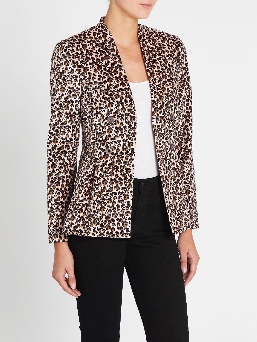 C & M Camilla And Marc Leopard Print Velveteen Jacket