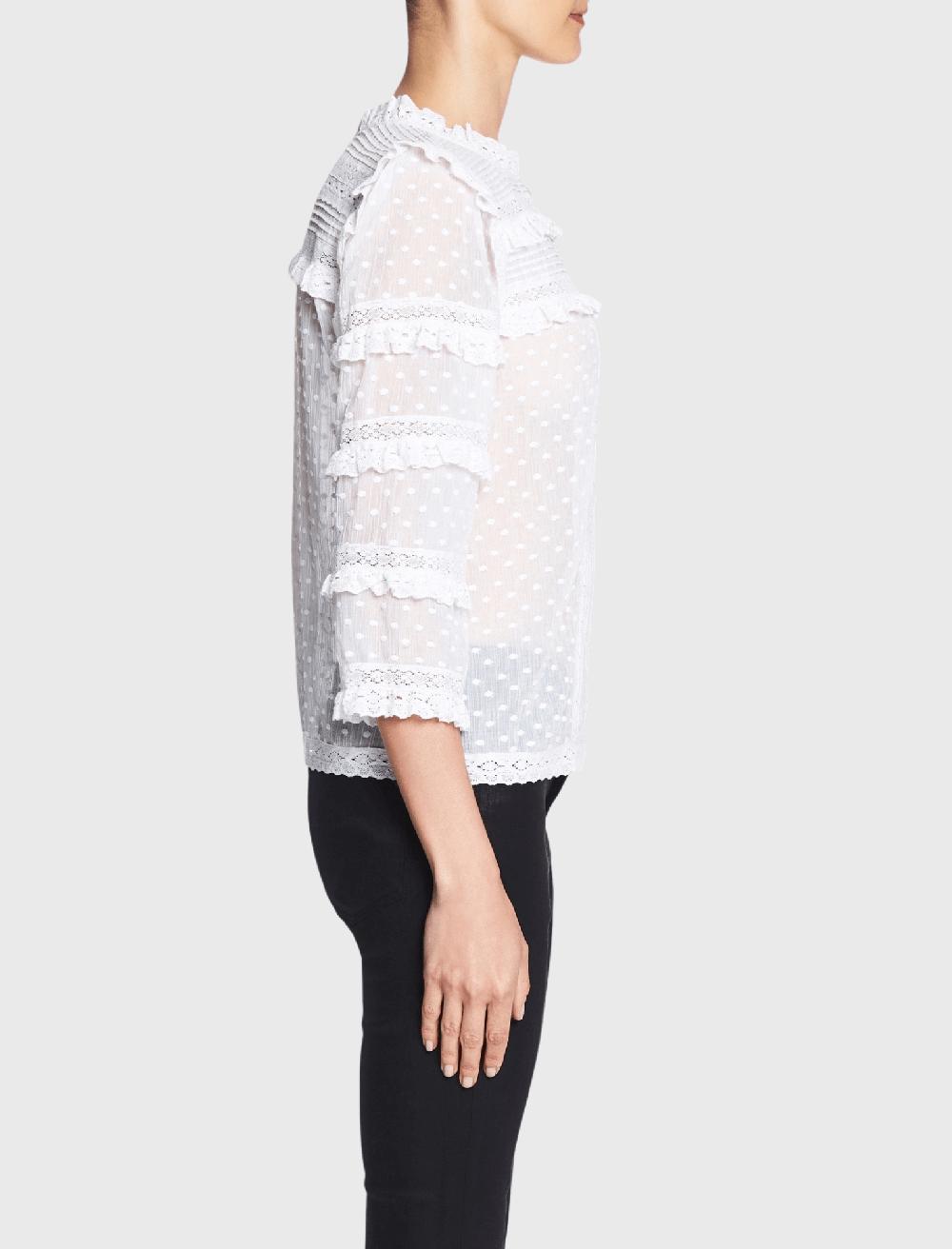 C & M Camilla And Marc Long Sleeve Moon Dot Embroidered Top
