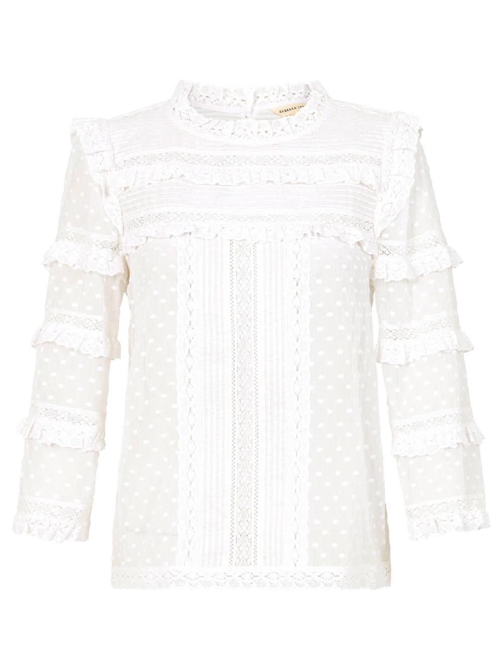 c & m camilla and marc Long Sleeve Moon Dot Embroidered Top