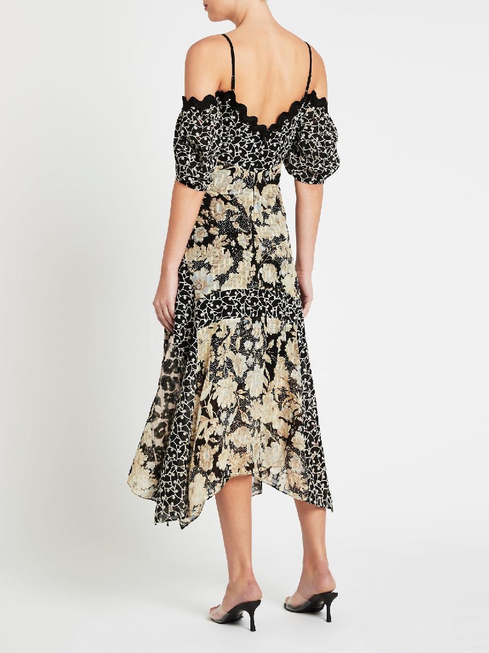 C & M Camilla And Marc Mixed Print Off Shoulder Dress