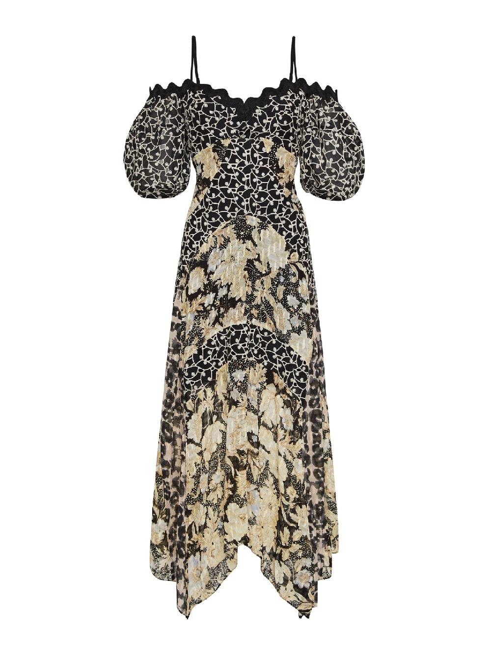 c & m camilla and marc Mixed Print Off Shoulder Dress