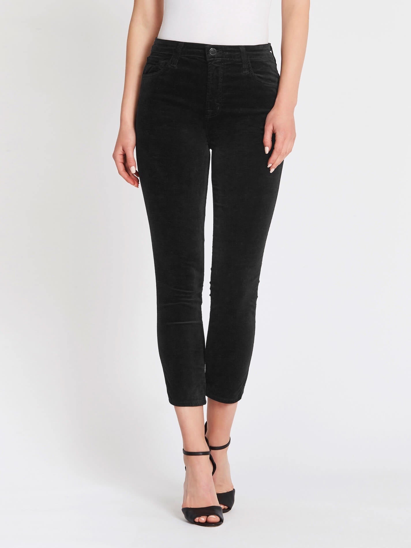 C & M Camilla And Marc Ruby Velvet High Rise Crop Cigarette Jeans