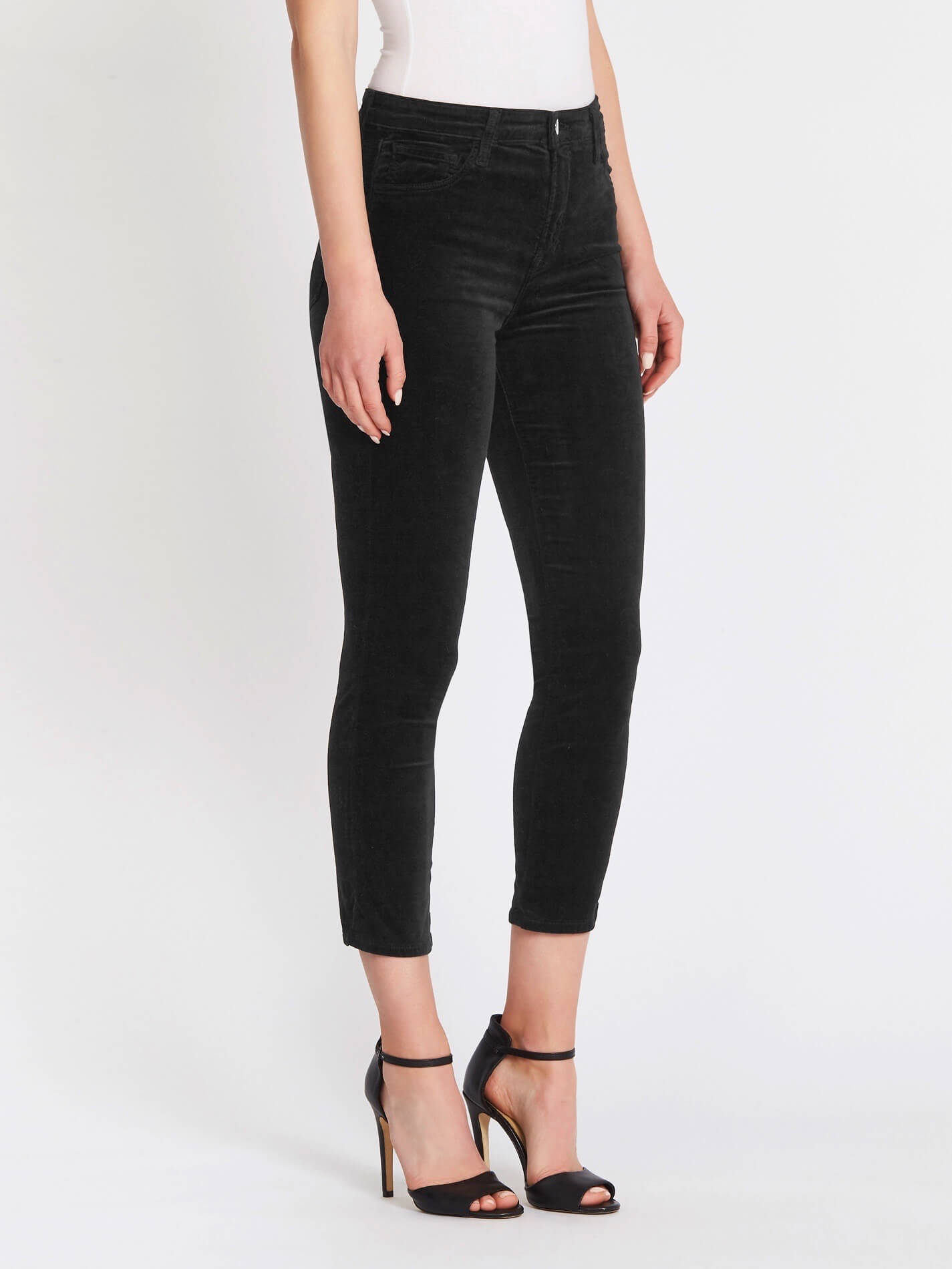 C & M Camilla And Marc Ruby Velvet High Rise Crop Cigarette Jeans