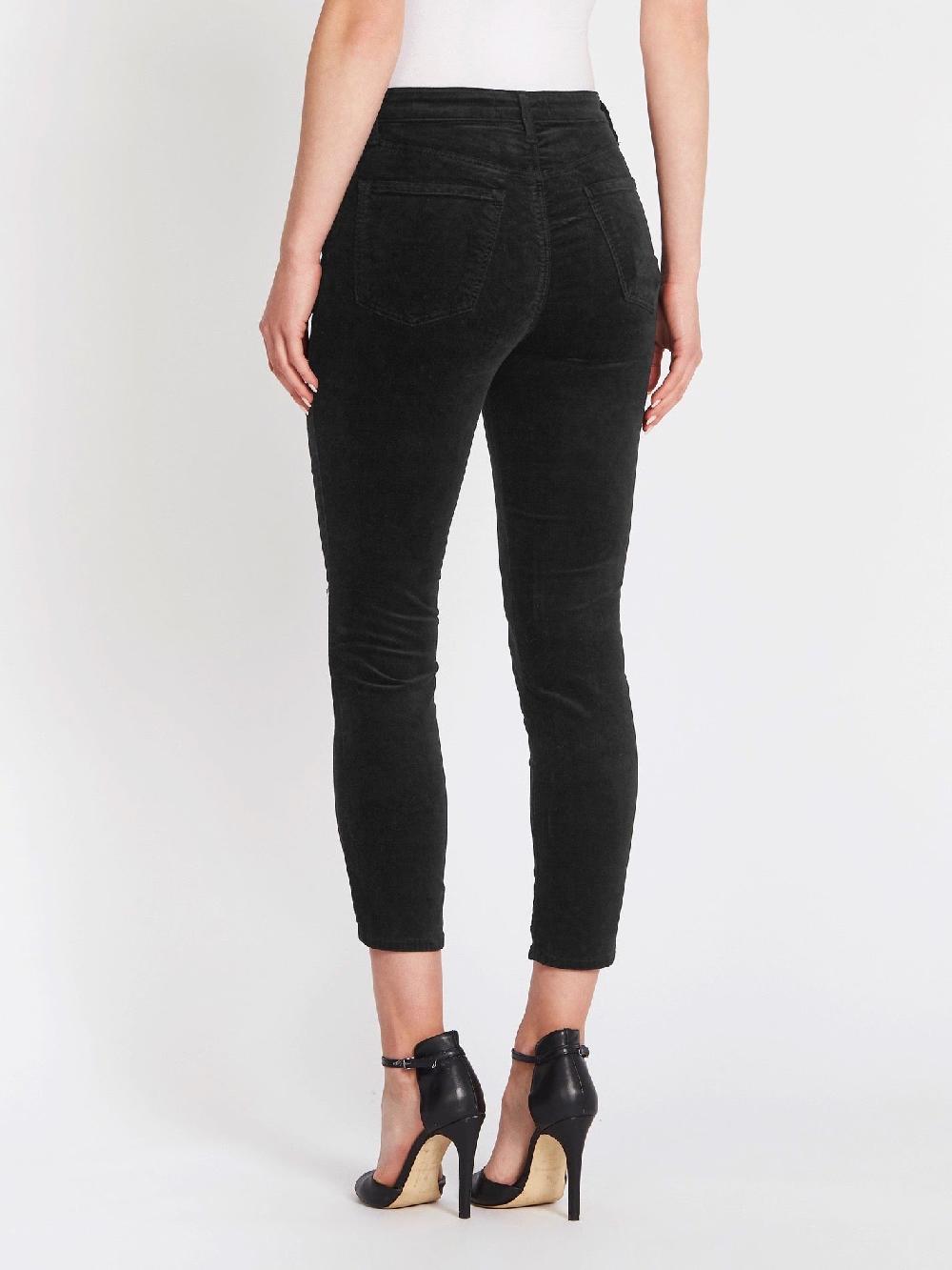 C & M Camilla And Marc Ruby Velvet High Rise Crop Cigarette Jeans