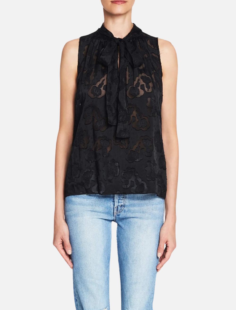 C & M Camilla And Marc Short Sleeve Jacquard Scarf Top