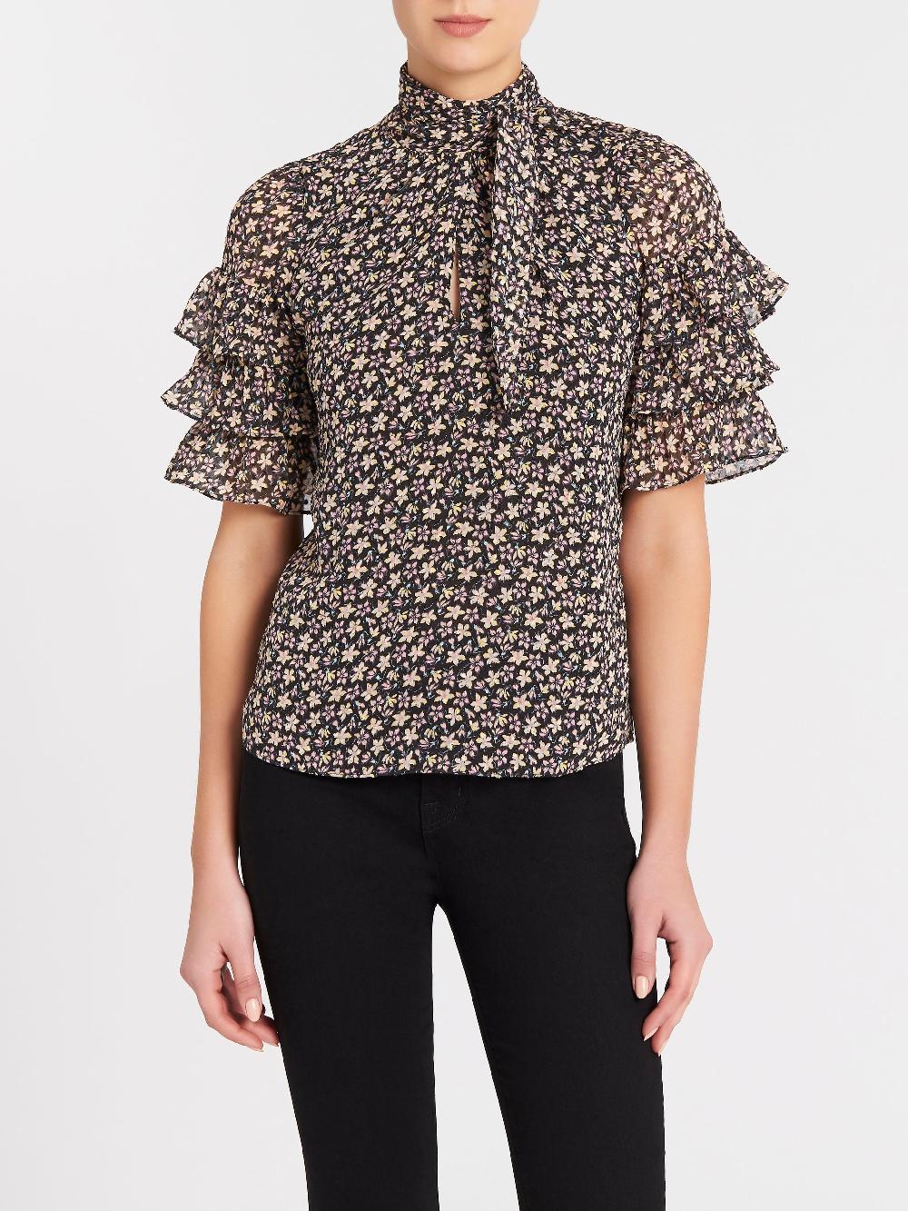 C & M Camilla And Marc Short Sleeve Louisa Ruffle Top