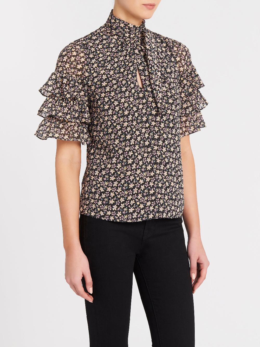 C & M Camilla And Marc Short Sleeve Louisa Ruffle Top