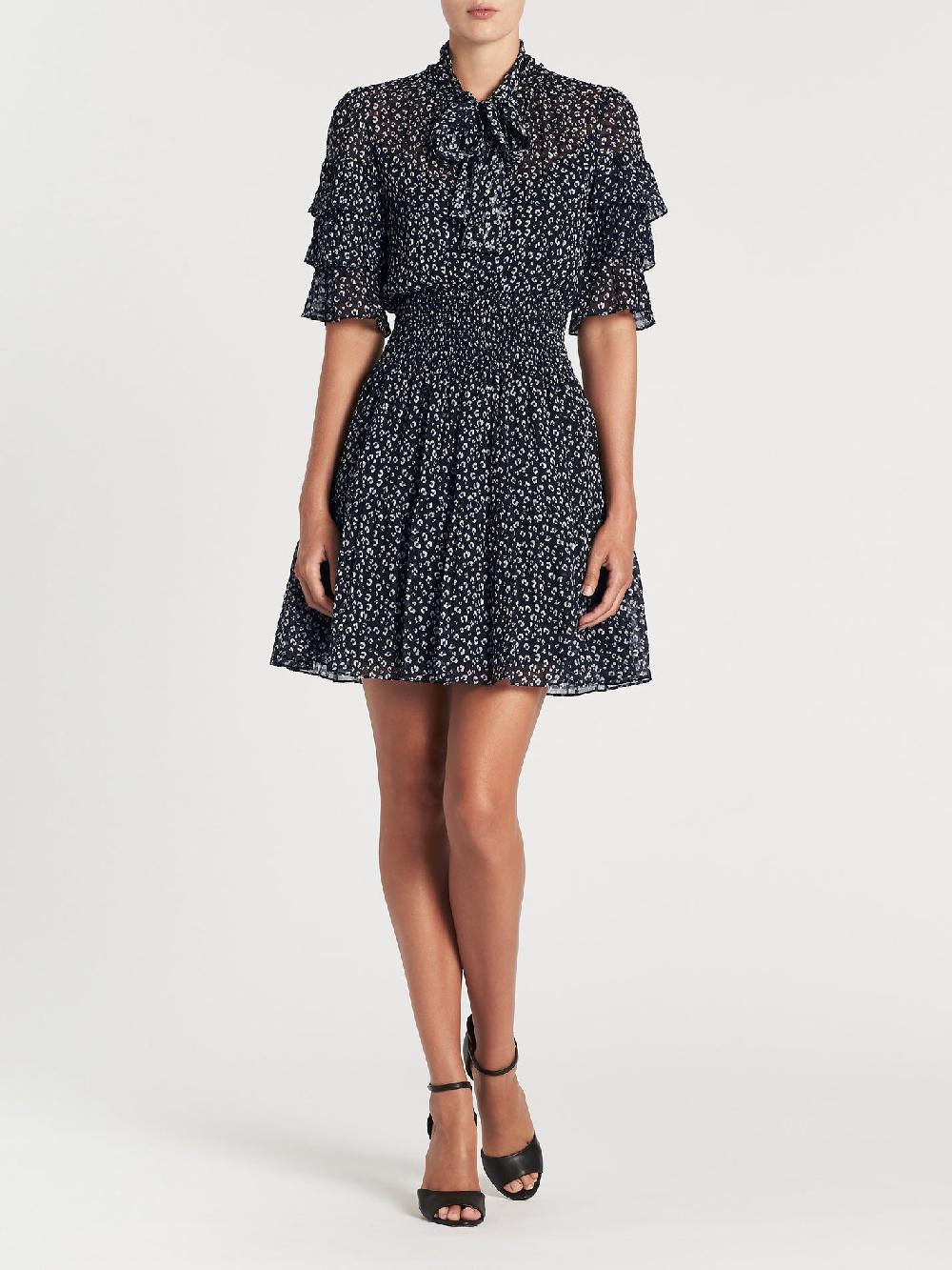 C & M Camilla And Marc Short Sleeve Mini Cheetah Dress