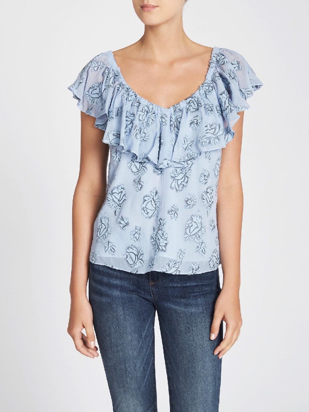 C & M Camilla And Marc Short Sleeve Rose Metallic Clip Top