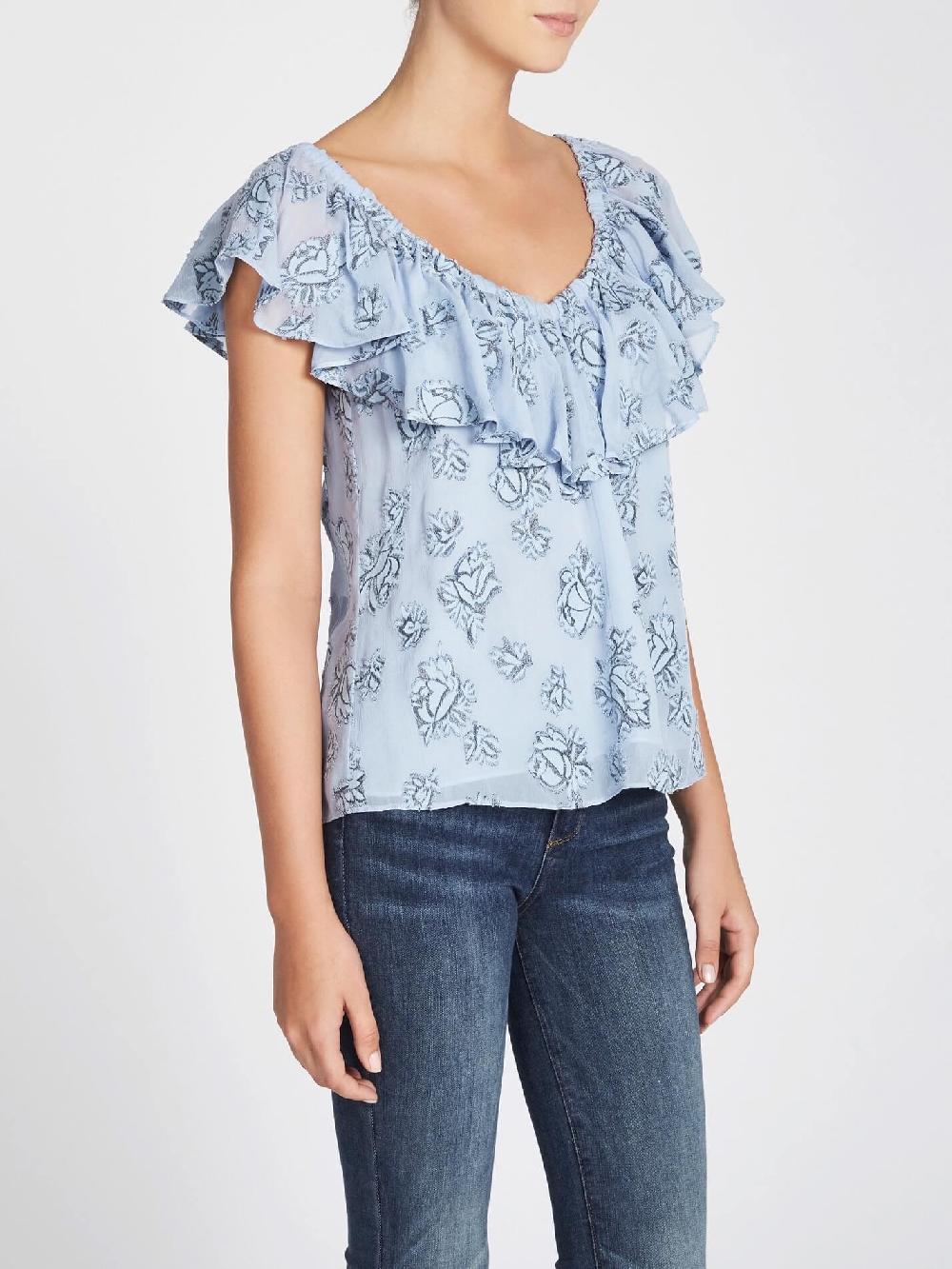 C & M Camilla And Marc Short Sleeve Rose Metallic Clip Top