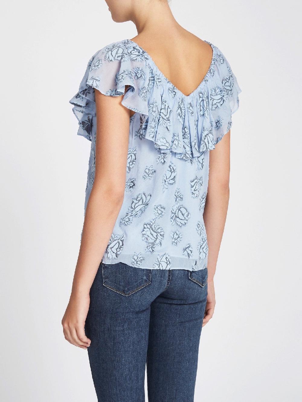 C & M Camilla And Marc Short Sleeve Rose Metallic Clip Top