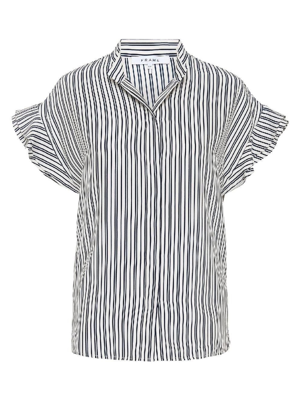 c & m camilla and marc Silk Flounce Short Sleeve Blouse