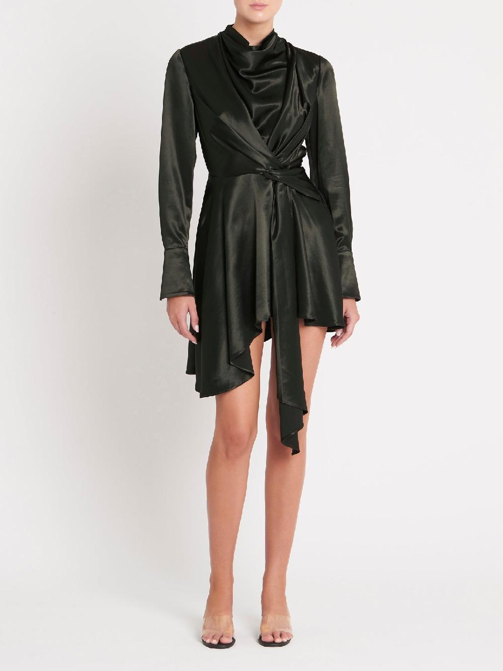 C & M Camilla And Marc Simmons Satin Long Sleeve Dress