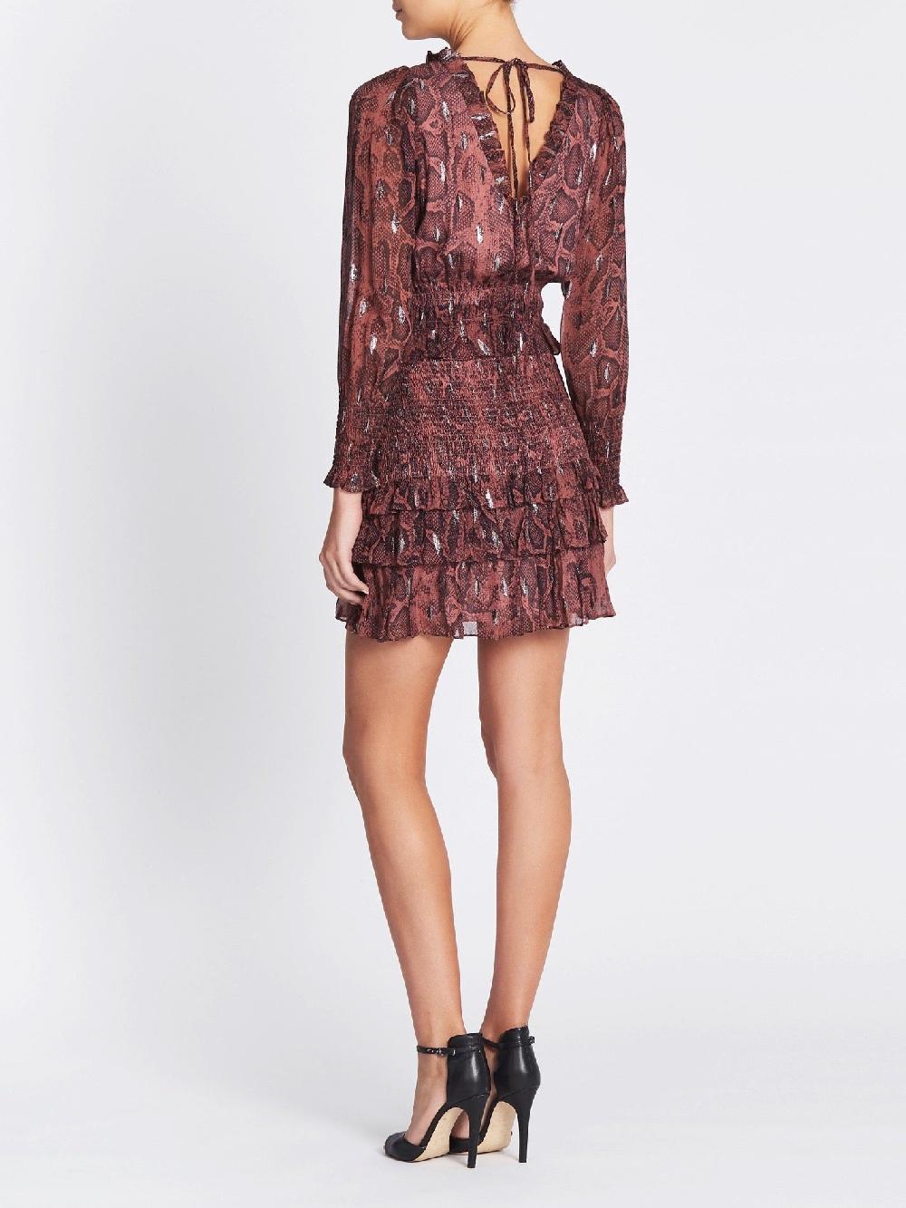 C & M Camilla And Marc Snake Print Smocked Clip Dress