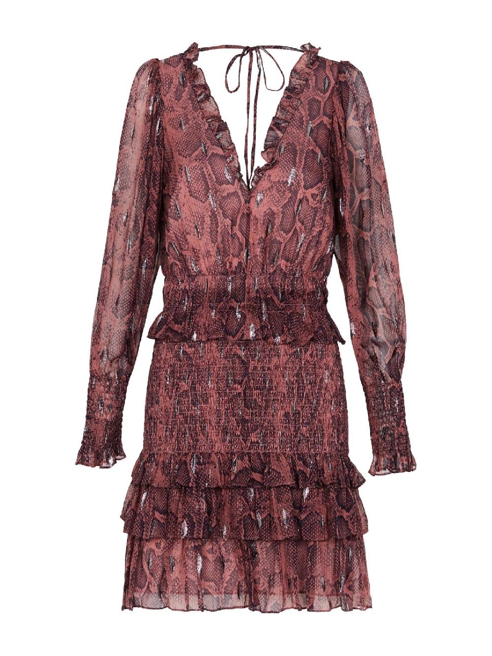 c & m camilla and marc Snake Print Smocked Clip Dress