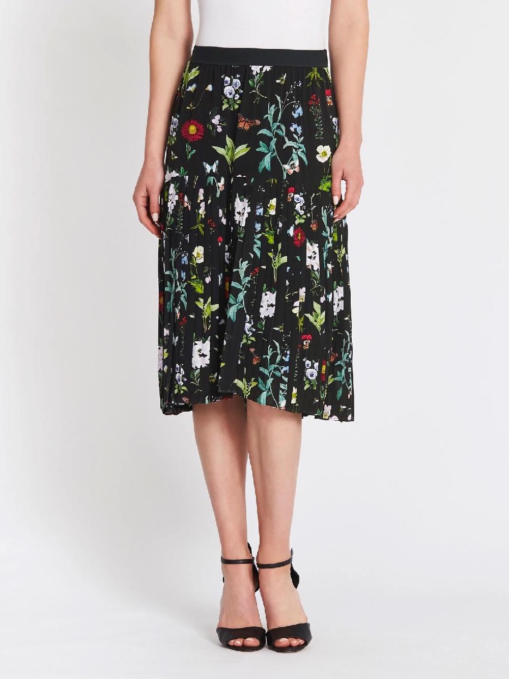 C & M Camilla And Marc Talise Pleated Floral Midi Skirt