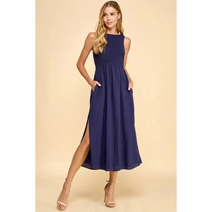 c collection Side Slit Midi Dress