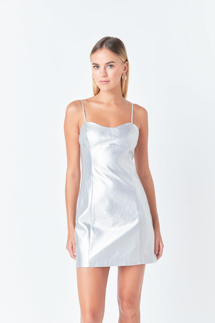 C Collection Silver Mini Dress