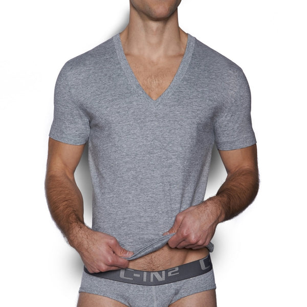 C In² Core Deep V-Neck T-Shirt Grey Heather
