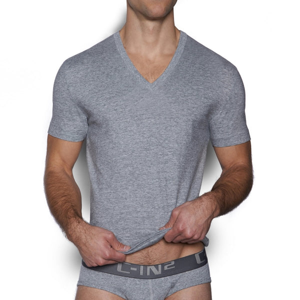 C In² Core V-Neck T-Shirt Grey Heather