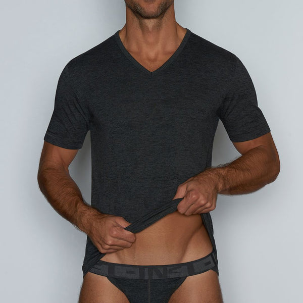 C In² Hand Me Down V-Neck T-Shirt Coal Heather