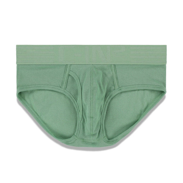 c in² Hard//Core Fly Front Brief Gibson Green