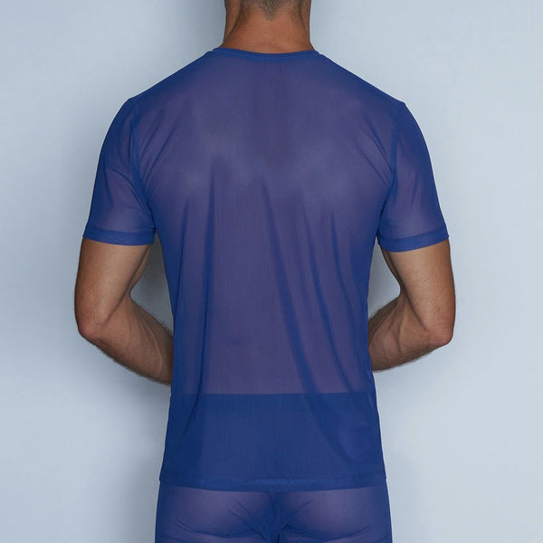 C In² Sheer Crew Neck T-Shirt Bari Blue