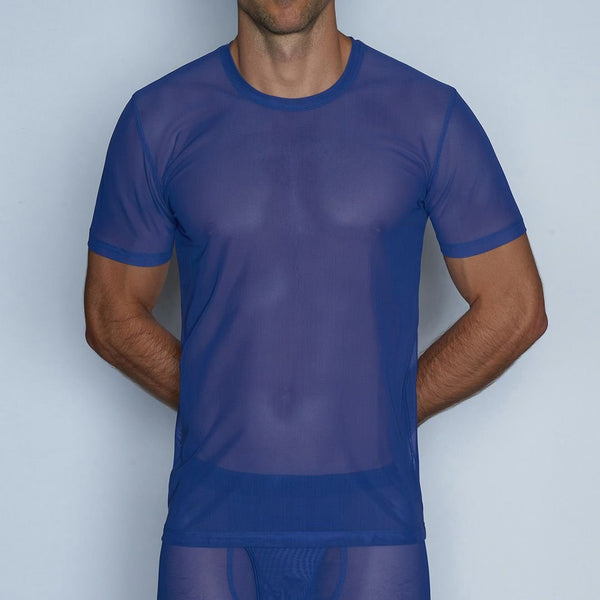 c in² Sheer Crew Neck T-Shirt Bari Blue