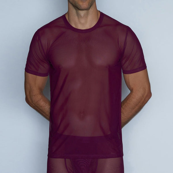 c in² Sheer Crew Neck T-Shirt Perrie Purple