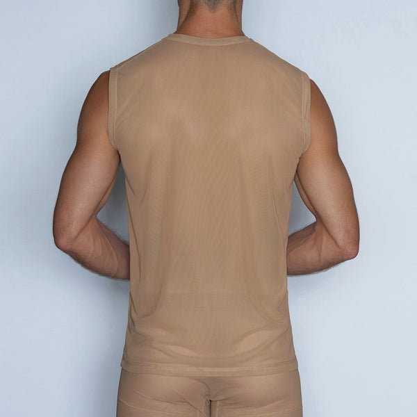 C In² Sheer Sleeveless Crew Neck T-Shirt Nix Nude