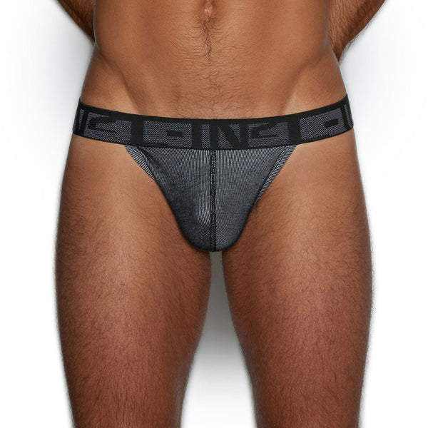 C In² Undertone Thong Newsprint Black