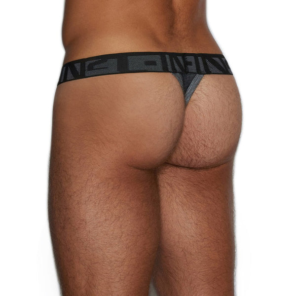 C In² Undertone Thong Newsprint Black