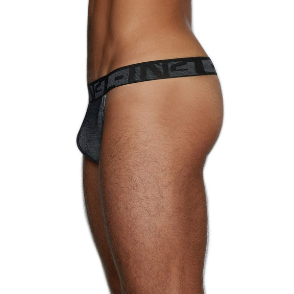 C In² Undertone Thong Newsprint Black