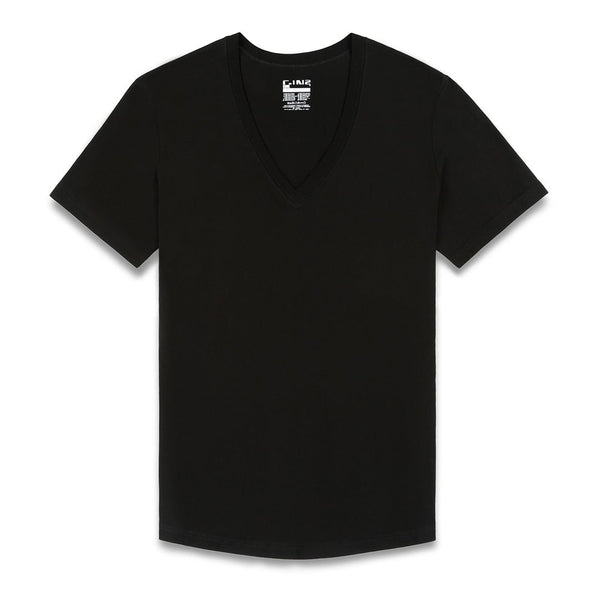 c in² Perfect Pima Relaxed Deep V-Neck T-Shirt Black