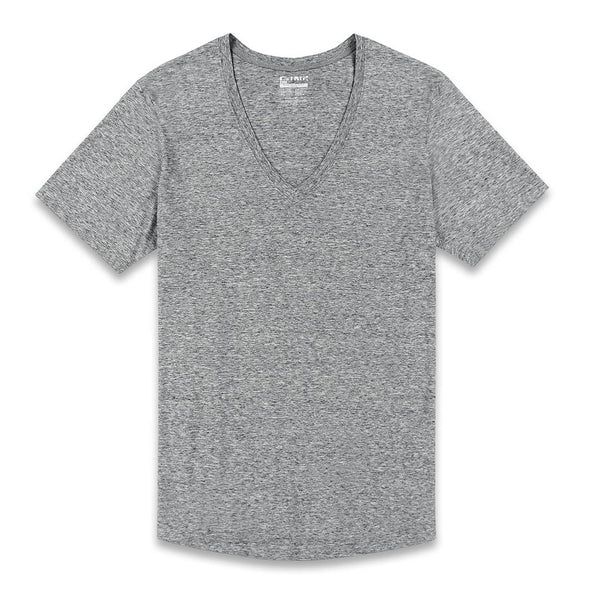 c in² Perfect Pima Relaxed Deep V-Neck T-Shirt Grey Heather
