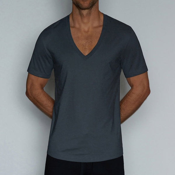 C In² Perfect Pima Relaxed Deep V-Neck T-Shirt Niles Navy