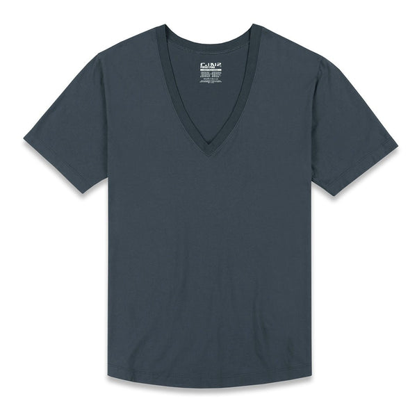 c in² Perfect Pima Relaxed Deep V-Neck T-Shirt Niles Navy
