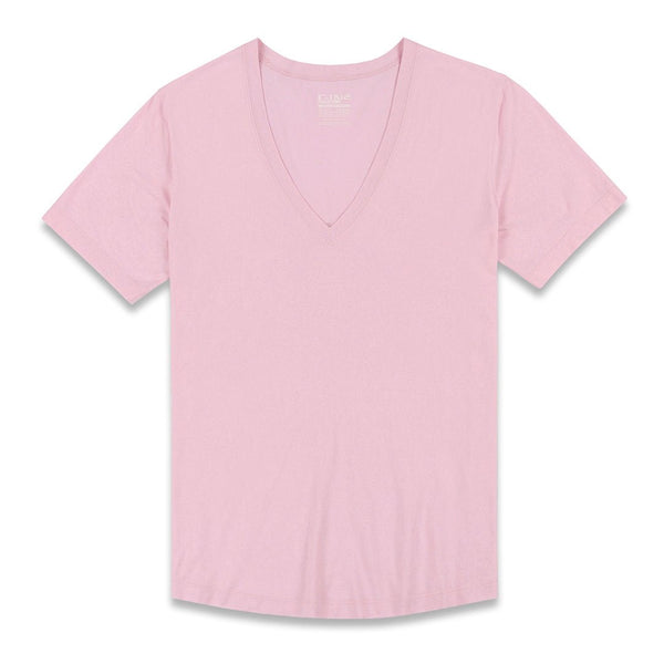 c in² Perfect Pima Relaxed Deep V-Neck T-Shirt Pino Pink