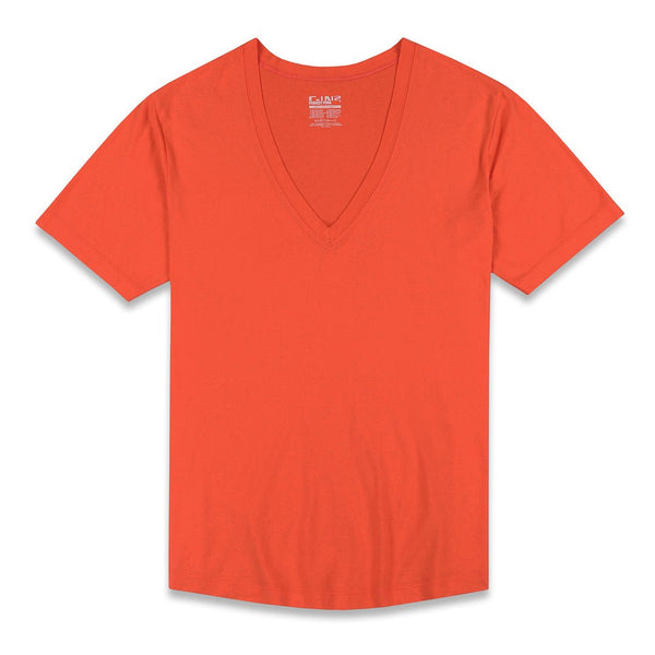 c in² Perfect Pima Relaxed Deep V-Neck T-Shirt Rylee Red