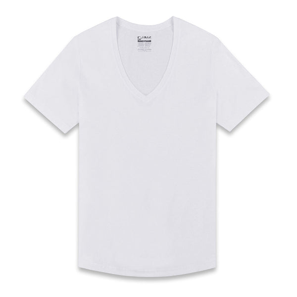 c in² Perfect Pima Relaxed Deep V-Neck T-Shirt White