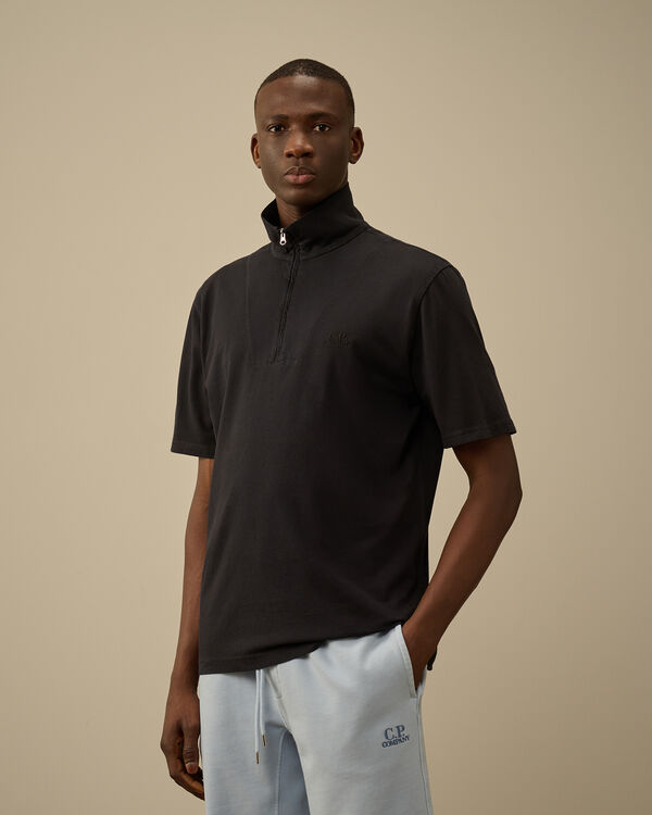 C.p. Company 1020 Jersey Half Zip Polo TOTAL ECLIPSE - BLUE