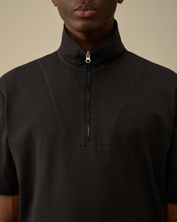 C.p. Company 1020 Jersey Half Zip Polo TOTAL ECLIPSE - BLUE