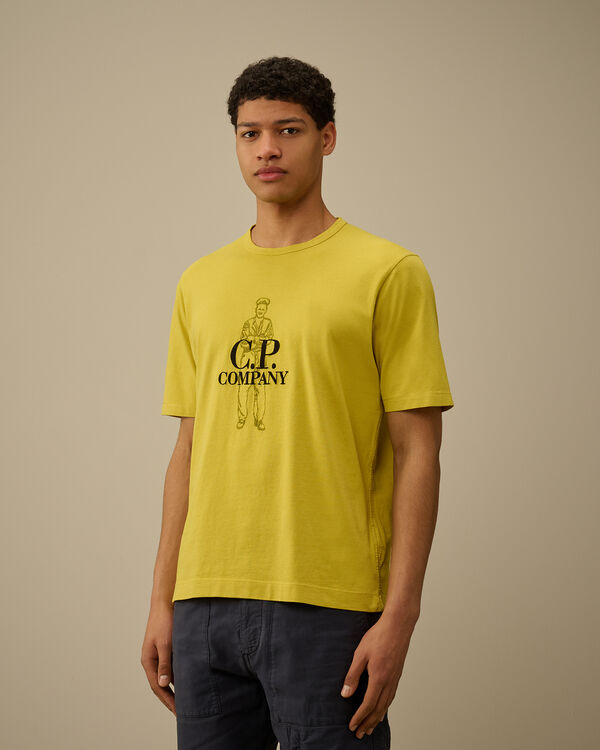 C.p. Company 1020 Jersey Logo T-Shirt CRESS GREEN - YELLOW