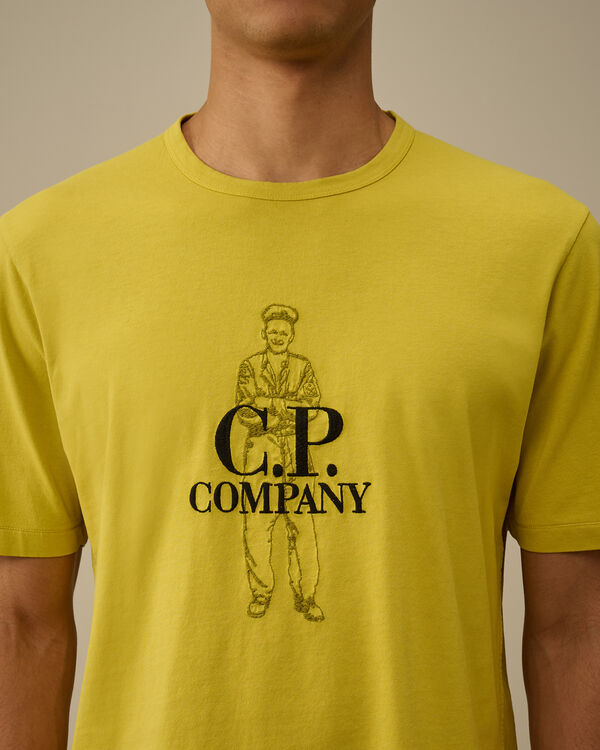 C.p. Company 1020 Jersey Logo T-Shirt CRESS GREEN - YELLOW
