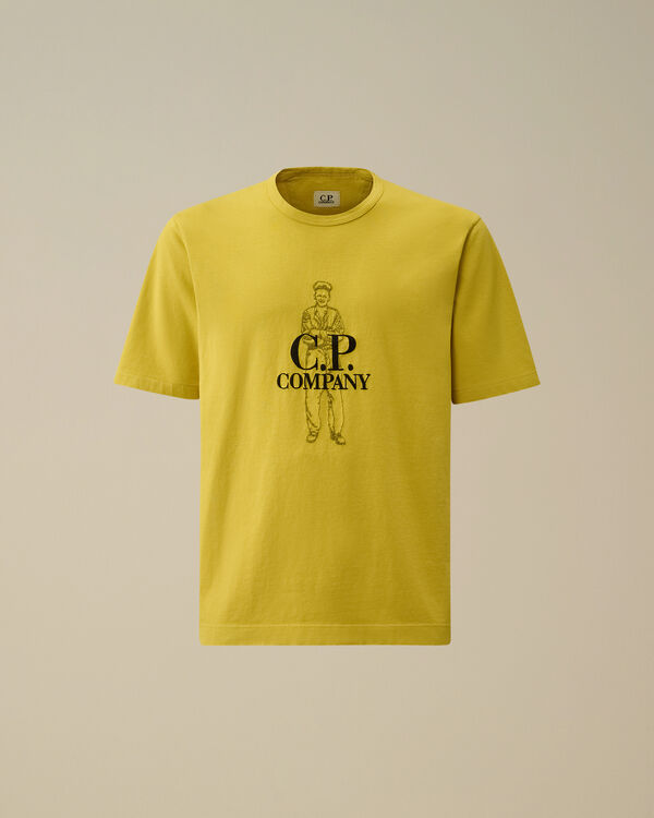 c.p. company 1020 Jersey Logo T-Shirt CRESS GREEN - YELLOW