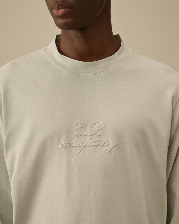C.p. Company 1020 Jersey Longsleeve Logo T-Shirt BLUE FOX - GREY