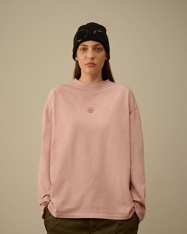 C.p. Company 20/1 Jersey Boxy Logo Longsleeve T-Shirt MISTY ROSE - PINK